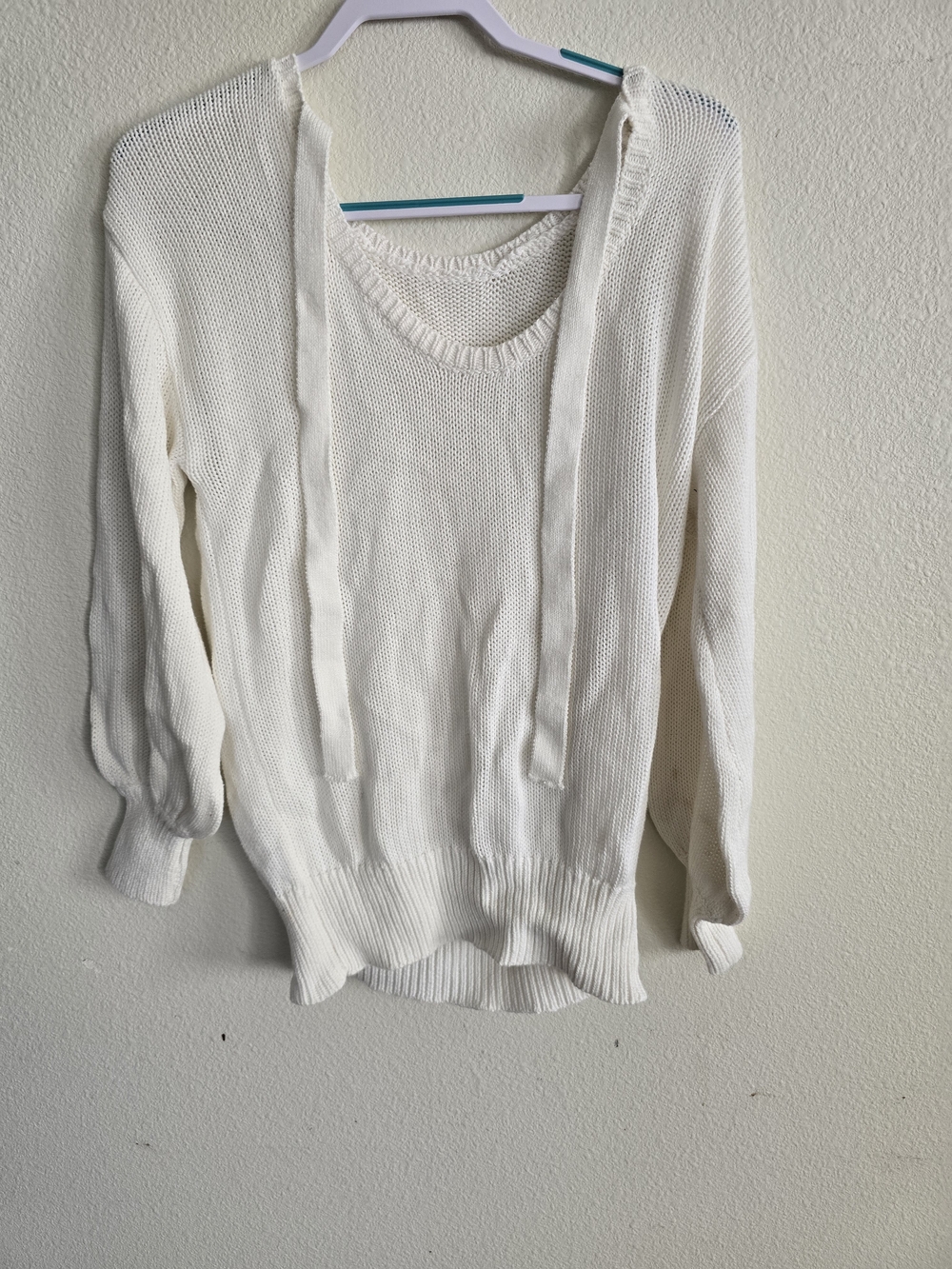 Women’s Cream Hooded Knit Sweater